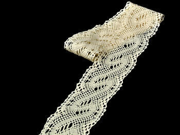 Cotton bobbin lace 75080, width 55 mm, ecru - 2