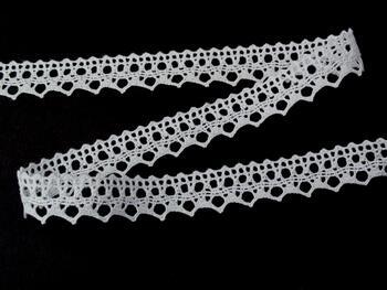 Cotton bobbin lace 75087, width 19 mm, white mercerized - 2