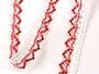 Cotton bobbin lace 75087, width 19 mm, white merc./red - 2/3