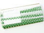 Cotton bobbin lace 75087, width 19 mm, white/grass green - 2/5