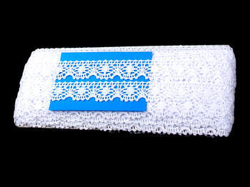 Cotton bobbin lace 75088, width 27 mm, white - 2