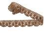 Cotton bobbin lace 75088, width 27 mm, cacao brown - 2/3