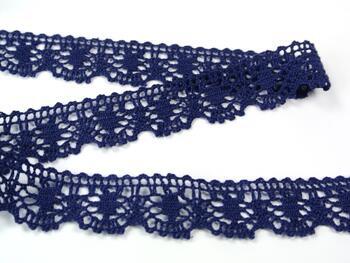 Cotton bobbin lace 75088, width 27 mm, blue - 2