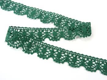 Cotton bobbin lace 75088, width 27 mm, green - 2