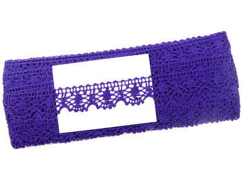 Cotton bobbin lace 75088, width 27 mm, violet - 2