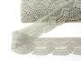 Cotton bobbin lace 75098, width 45 mm, light linen gray - 2/5