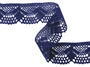 Cotton bobbin lace 75098, width 45 mm, dark blue - 2/3