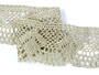 Cotton bobbin lace 75098, width 45 mm, ecru/light linen gray/highlights - 2/4