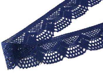 Cotton bobbin lace 75098, width 45 mm, blue - 2
