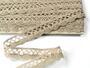 Cotton bobbin lace 75099, width 18 mm, light linen gray - 2/5