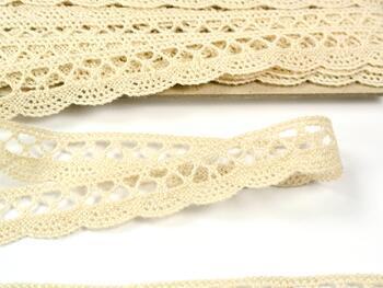 Cotton bobbin lace 75099, width 18 mm, cream - 2