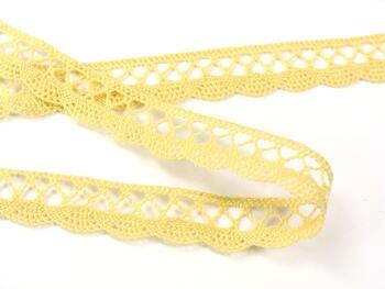 Cotton bobbin lace 75099, width 18 mm, light yellow - 2
