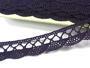 Cotton bobbin lace 75099, width 18 mm, black blue - 2/3