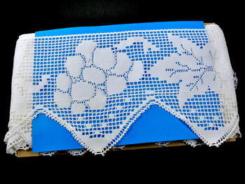 Cotton bobbin lace 75102, width 210 mm, white - 2