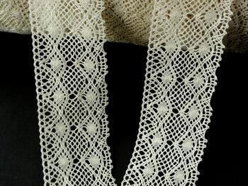 Cotton bobbin lace 75110, width 53 mm, ecru - 2