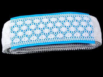 Cotton bobbin lace insert 75117, width 80 mm, white - 2