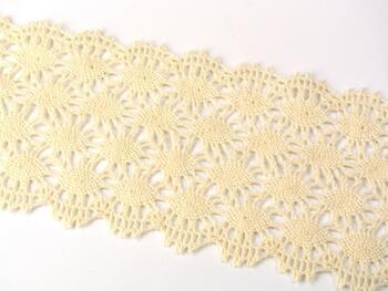 Cotton bobbin lace 75121, width 80 mm, ecru - 2