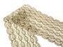 Cotton bobbin lace 75121, width 80 mm, beige/dark beige - 2/4