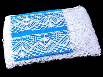 Cotton bobbin lace 75132, width 65 mm, white - 2