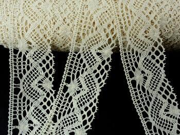 Cotton bobbin lace 75132, width 65 mm, ecru - 2