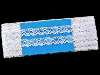 Cotton bobbin lace 75133, width 19 mm, white - 2