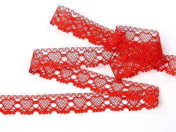 Cotton bobbin lace 75133, width 19 mm, red - 2