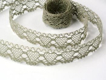 Cotton bobbin lace 75133, width 19 mm, dark linen gray - 2