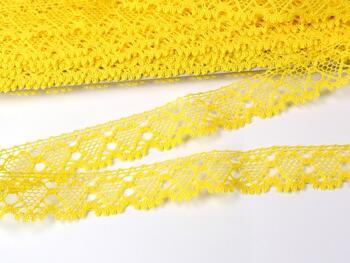 Cotton bobbin lace 75133, width 19 mm, yellow - 2