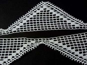 Cotton bobbin lace insert 75148, width 100 mm, white - 2