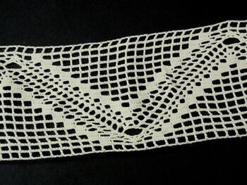 Cotton bobbin lace insert 75148, width 100 mm, ecru - 2