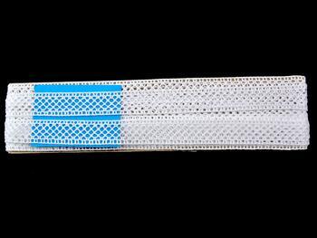 Cotton bobbin lace insert 75151, width 20 mm, white - 2