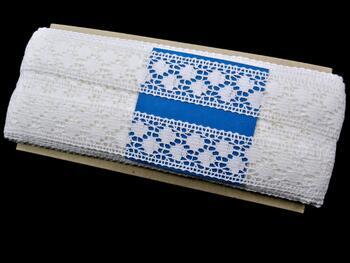 Cotton bobbin lace insert 75160, width 34 mm, white - 2