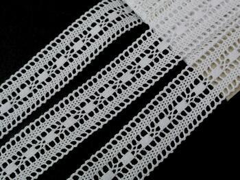 Cotton bobbin lace insert 75161, width 19 mm, white - 2