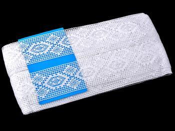 Cotton bobbin lace insert 75166, width 40 mm, white - 2
