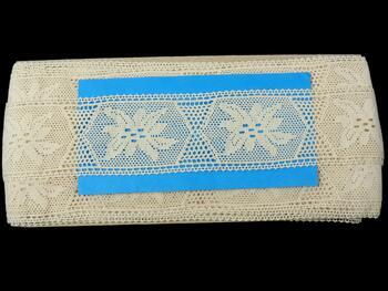 Cotton bobbin lace insert 75167, width 46 mm, ecru - 2