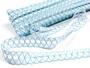 Cotton bobbin lace 75169, width 20 mm, white/turquoise - 2/3