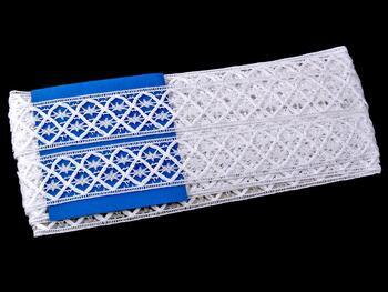 Cotton bobbin lace insert 75174, width 29 mm, white - 2