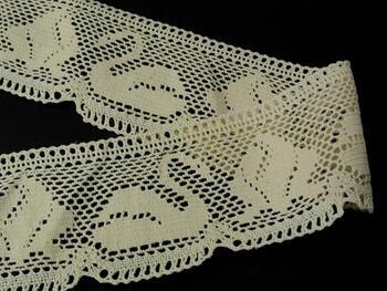 Cotton bobbin lace 75185, width 80 mm, ecru - 2