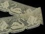 Cotton bobbin lace 75185, width 80 mm, ecru - 2/5