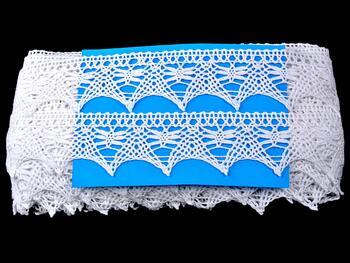 Cotton bobbin lace 75186, width 52 mm, white - 2