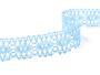 Cotton bobbin lace 75187, width 32 mm, light blue - 2/3