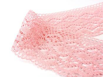 Cotton bobbin lace 75188, width 100 mm, pink - 2