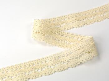 Cotton bobbin lace 75202, width 30 mm, ecru - 2