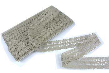 Linen bobbin lace 75202, width 30 mm, linen gray - 2