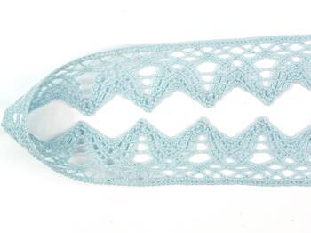 Cotton bobbin lace 75206, width 33 mm, pale blue - 2