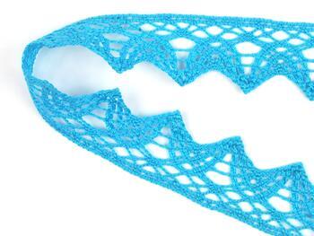 Cotton bobbin lace 75206, width 33 mm, turquoise - 2