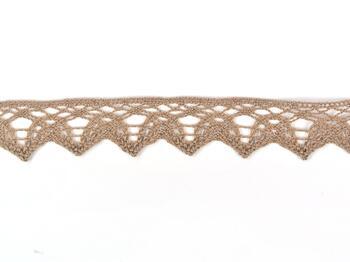 Cotton bobbin lace 75206, width 33 mm, dark beige - 2