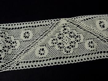 Cotton bobbin lace insert 75216, width 115 mm, ecru - 2