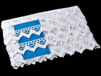 Cotton bobbin lace 75220, width 33 mm, white - 2
