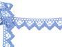 Cotton bobbin lace 75220, width 33 mm, sky blue - 2/3